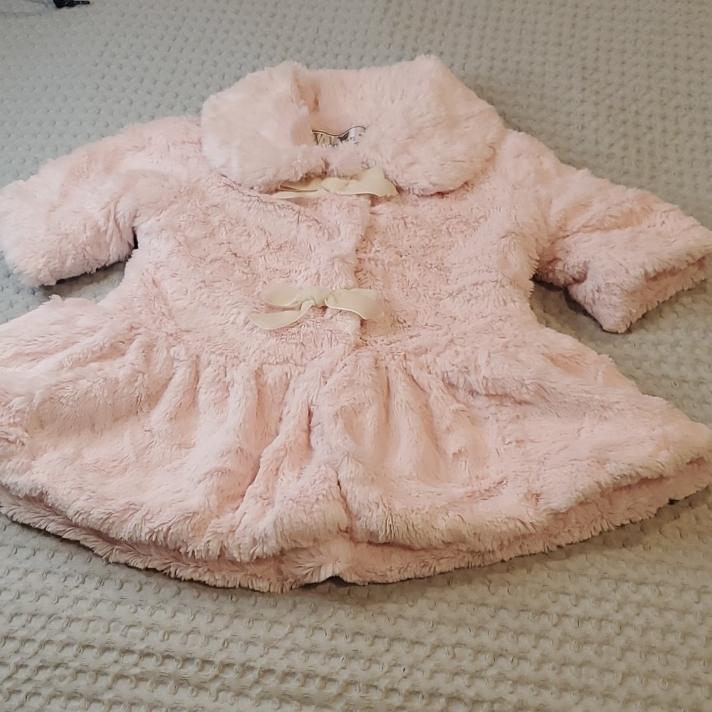 Girl's Widgeon Coat - Pink Faux Fur Size 6 months